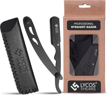 LYCOS Shears  Classic Matte Cut Throat Razor Kit for Men - Stainless Steel Professional Barber Straight Razor - Salon Quality Hair Shaver - Foldable Hair, Beard Razor