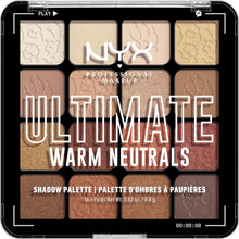 NYX Professional Makeup Ultimate Shadow Palette, 16 Vibrant True-To-Pan Eyeshadow Shades, Metallics, Shimmers, Colours and Nudes in Pressed Pigments, Vegan, Warm Neutrals, 0.8 g