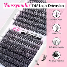 Lash Extension Kit 280Pcs Lash Clusters DIY Individual Lashes Eyelash Extension Kit D Curl Volume Cluster Lashes Wispy with Long Lasting Lash Bond and Seal and Lash Tweezers for Eyelash Extensions