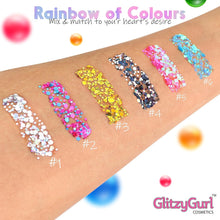 Holographic Glitter Face and Body Gel Festival 6 Pack Cosmetic for Face, Body & Hair Glitter