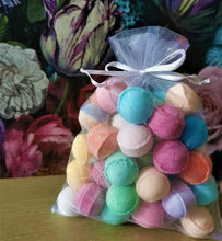 Mrs Bumblebaths Mini Bath Bombs Marbles Chill Pills Fizzies Assorted Mixed Wedding Favours Organza Bag Gift Wrapped Handmade Vegan