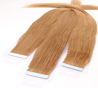 Hair2Heart 10 x 2.5g Tape Extensions  24", colour 12 golden brown, straight