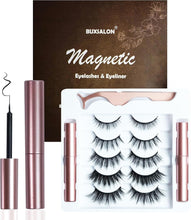 Magnetic Eyelashes, Eye Lashes With 5 Pairs of eyelashes - 2 Tubes of Magnetic Eyeliner, Reusable Magnetic eyelash extentions with Tweezer, No Glue Needed