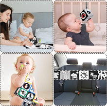 HappyKidsClub Black and White Sensory Toys, Baby Toys 0-6 Months Sensory Toys for Babies 0-3 Months Baby Essentials for Newborn Toys Sensory Soft Book Baby Toys 6 Months Plus Tummy Time Toys Baby Gift