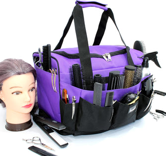 Hairdressing Designer Session Bag Large Mobile Hairdresser Barber Kit Holder in Purple