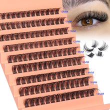 Individual Lashes Cluster DD Curl False Eyelashes 126pcs Natural Cluster Russian Lashes with Thin Band Light Fluffy DIY Lash Extension Natural Eyelashes by TOOCHUNAG