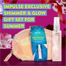 Impulse Shimmer and Glow Fragrance Gift Set with Festival Essentials, Body Mist and Seashell Make Up Bag