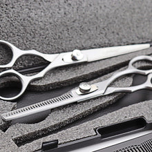 Haryali London Professional Hairdressing Barber Scissors Set Thinning Texturing Hairdresser Hair Cutting Shears with Adjustable Screw, Comb, Oil Bottle and Cloth Comes in Black Box