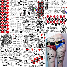 LAROI 5 Sheets 3D HQ Temporary Tattoos For Women Men Adults Halloween Makeup Kit, Realisic Fake Joker Tattoo Stickers, DIY Clown Prison Prisoner Inmate Rapper Gothic Tattoos halloween Rave Accessories