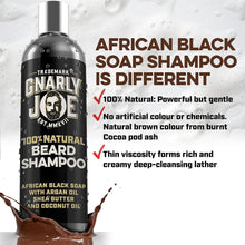 Gnarly Joe Beard Shampoo for Men - 250ml - Moisturise and Soften African Black Soap - Shea Butter - Coconut - beard wash for men - beard soap - Beard Dandruff Shampoo (Shea Butter and Coconut)