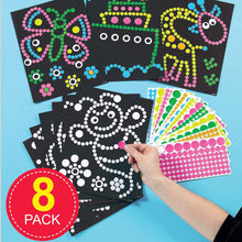 Baker Ross ET113 Dotty Sticker Art (Pack of 8) For Kids To Decorate, Arts and Crafts, 27cm x 20cm