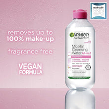 Garnier Micellar Cleansing Water For Sensitive Skin 400ml, Gentle Face Cleanser & Makeup Remover, Fragrance Free, Recognised By The British Skin Foundation, Use With Reusable Micellar Eco Pads