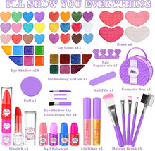 66 Pcs Kids Makeup Sets For Girls with Portable Stand,Make Up Starter Kit Children Princess Pretend Play Games Toys Presents,Little Girl Birthday Gifts Set For Age 3 4 5 6 7 8 9 10 11 12 Years Old