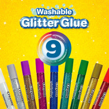 CRAYOLA Washable Glitter Glue - Assorted Colours (Pack Of 9)  Add Some Extra Sparkle To Your Arts & Crafts!  Ideal Kids Aged 3+