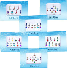 Globliss 6 Packs Combo Long n Small Third eye Indian Bindis Forehead Sticker Colorful bindis tattoos