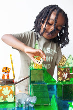 Magna-Tiles Jungle Animals 25-Piece Set - 3D magnetic building tiles, Clear Colors