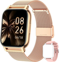 Popglory Smart Watch for Women Men Answer/Make Calls, 1.85" Smartwatch 2 Straps & Split Screen, 100+ Sports Fitness Watch with Blood Pressure/Oxygen/Heart Rate Monitor for iOS and Android