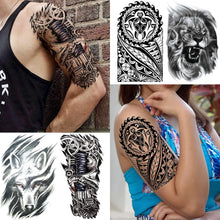 LAROI 50 Sheets Animals Black Temporary Tattoos For Men Adults Tribal Ealge Dragon Fake Small Temporary Tattoos For Women Neck Arm Thigh Flower Tattoo Sticker For Kids Boys Halloween Tatoos Wolf Lion