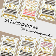 Cluster Lashes B02+B01 Mixed Tray B&Q Lash Clusters D Curl Individual Lashes DIY Lash Extensions Eyelash Clusters Volume Wispy Lashes Cluster Eyelash Extensions Personal Makeup Use at Home(B02+B01)