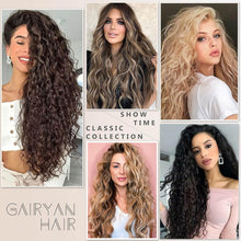 Gairyan Clip in Hair Extensions Curly Wavy Long Hair Pieces 6PCS Full Head Synthetic Hair Extension Thick Natural Look for Women, 20 Inches 140g, Natural Blonde & Bleach Blonde