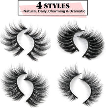 JIMIRE 20 Pairs False Eyelashes 4 Styles Fluffy Eyelashes Pack 3D Volume Faux Mink Lashes Packs