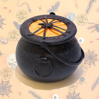 Happy Halloween Spooky Orange Spider Scary Witches Bubbling Cauldron Bath Bomb Fizzer. Handmade in UK. Horror Bubbling Bathbomb Bath Fun