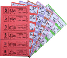 Jumbo Bingo 750 BOOKS 5 PAGE GAME STRIPS OF 6 TV TICKET SHEET BIG BOLD NUMBERS