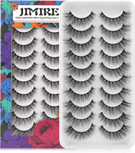 JIMIRE Cat Eye Eyelashes 10 Pairs Fake Eyelashes Fluffy Natural Look False Lashes 14mm Lashes Pack