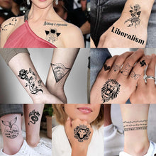 EGMBGM 52 Sheets Tiny Small Temporary Tattoos For Kids Boys Girls, Tribal Animals Butterfly Anchor Compass Tattoo Stickers For Men Women, 3D Cute Flower Fake Face Tatoo Kits Sets For Neck Arm Hands