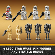 LEGO Star Wars 75372 Clone Trooper & Battle Droid Battle Pack, incl. 4 Minifigures, 5 Droids and a Speeder Bike with Shooters - Building Toys for 7+ Year Old Boys & Girls