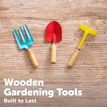 Little Roots  3 Piece Tool Set, Childrens Gardening Tools, Hand Trowel, Fork and Rake, Outdoor Gardening Tools for Ages 3+