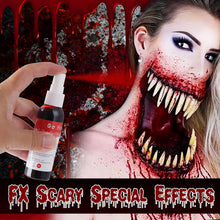 Go Ho Blood Splatter Fake Blood Washable(1.06 oz),Halloween Fake Blood Spray Eye Blood Drops Body Paint,Fake Blood for Clothes and Zombie Monster Vampire Clown Costume Cosplay Makeup,30g