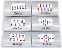 Globliss 6 Packs Combo Long n Small Third eye Indian Bindis Forehead Sticker Colorful bindis tattoos