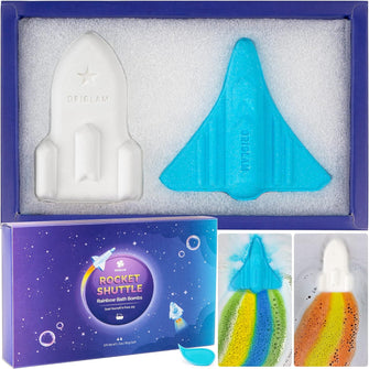 ORIGLAM Kids Bath Bombs for Boys, Space Aeroplane & Rocket Bath Bombs for Kids, Rainbow Bath Bombs Gift Set, Birthday Present for Children Christmas Gifts for Kids Halloween Party Favours, 85g2ct