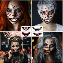 ENYACOS 40 pcs Halloween Fake Scars Temporary Face Tattoos,Halloween Waterproof Makeup Tattoos Kit,Temporary Face Tattoos Stickers Suitable for Halloween Cosplay halloween face stickers