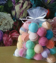 Mrs Bumblebaths Mini Bath Bombs Marbles Chill Pills Fizzies Assorted Mixed Wedding Favours Organza Bag Gift Wrapped Handmade Vegan