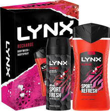 LYNX Recharge Duo Deodorant Gift Set Body Wash & Body Spray perfect for his daily routine 2 piece