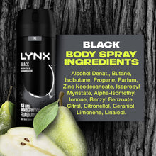 Lynx Black 48 Hours of Odour-Busting Zinc Tech Deodorant Bodyspray Deodorant to Finish Your Style 200 ml, Pack of 3