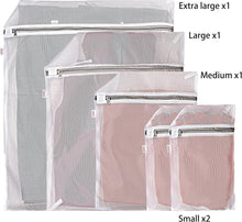 Magnificent 5 Set Mesh Laundry Bags for Washing Machine- Reusable Laundry Bags with Zips- Delicates Laundry Bag for Baby Clothes Toys Underwear Blouse Bra Lingerie Hosiery Travel Storage Organization