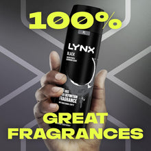 Lynx Black 48 Hours of Odour-Busting Zinc Tech Deodorant Bodyspray Deodorant to Finish Your Style 200 ml, Pack of 3