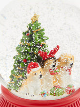 Puppy snowdome resin and glass Christmas ornament 18cm