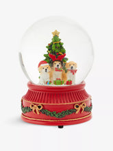 Puppy snowdome resin and glass Christmas ornament 18cm