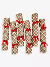 Traditional Tartan checked paper Christmas crackers pack of six