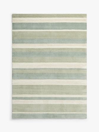 John Lewis ANYDAYAmelia Stripe Rug, L240 x W170 cm, Duck Egg/Green