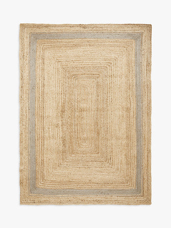 John LewisJute Border Rug, L240 x W170 cm, Grey