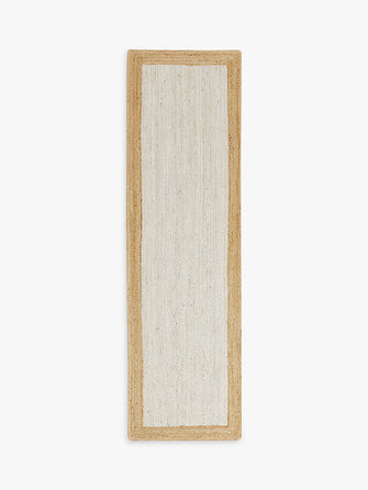 John LewisJute Framed Runner Rug, Ivory, L240 x W70 cm