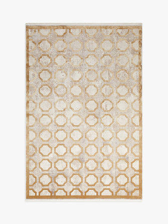 Gooch Luxury Distressed Mosaic Rug, Gold, L230 x W160 cm