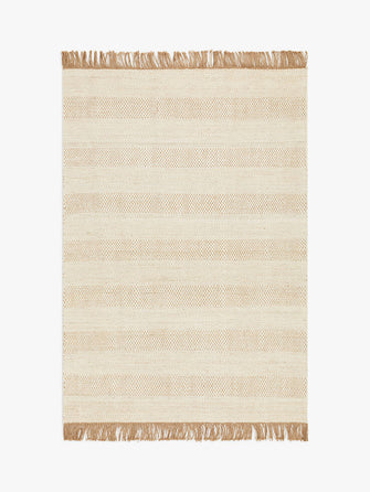 John LewisKenzo Stripe Jute Rug, Neutral, L180 x W120 cm