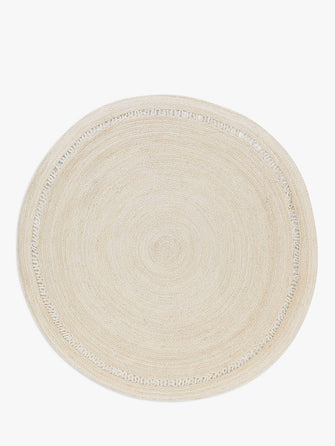 John LewisLattice Lace Jute Rug, Neutral, Dia. 180 cm