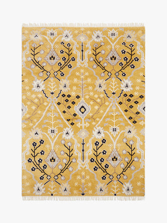 John LewisGeometric Floral Hand Knotted Rug, Mustard, L240 x W170 cm